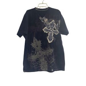 MARC ECKO Cut &Sew 72‎ Times Square Skull Graphic T Shirt Blue Sz Men L Women2XL